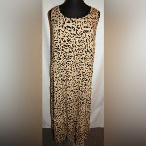 NWT Terra & Sky Cheetah Print womens tank midi dress size 1X